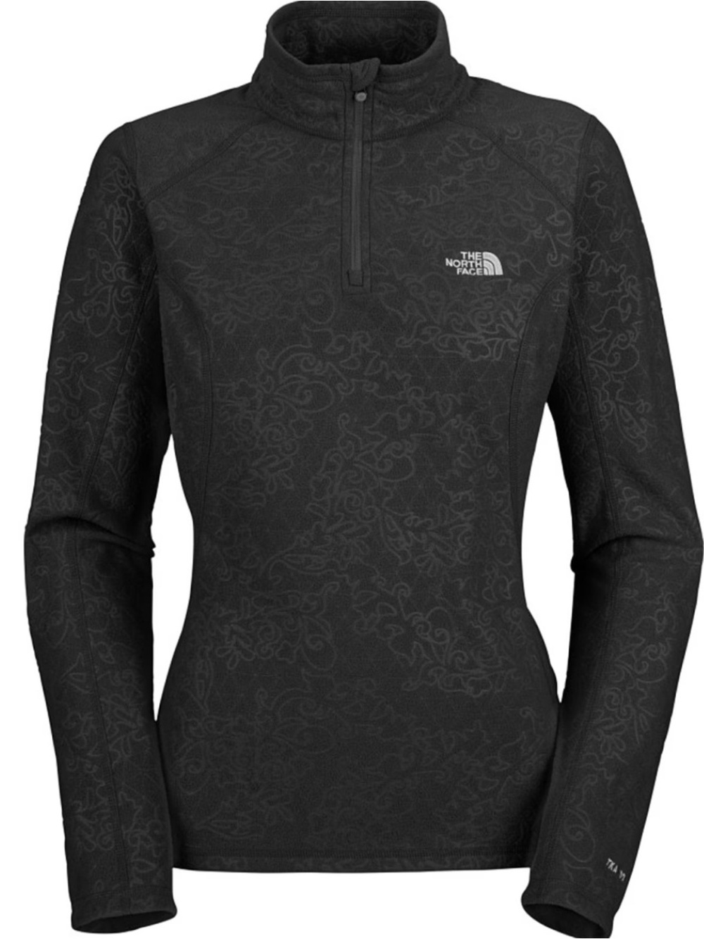 The North Face Women's‎ Gray Embossed TKA 100 Glacier 1/4 Zip Fleece Medium